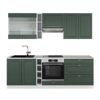 KÜCHENZEILE Fame-Line Grün-Gold Landhaus/Weiß 235 cm, AP Marmor - Weiß/Grün, Holzwerkstoff (235/81.6/60cm) - Vicco
