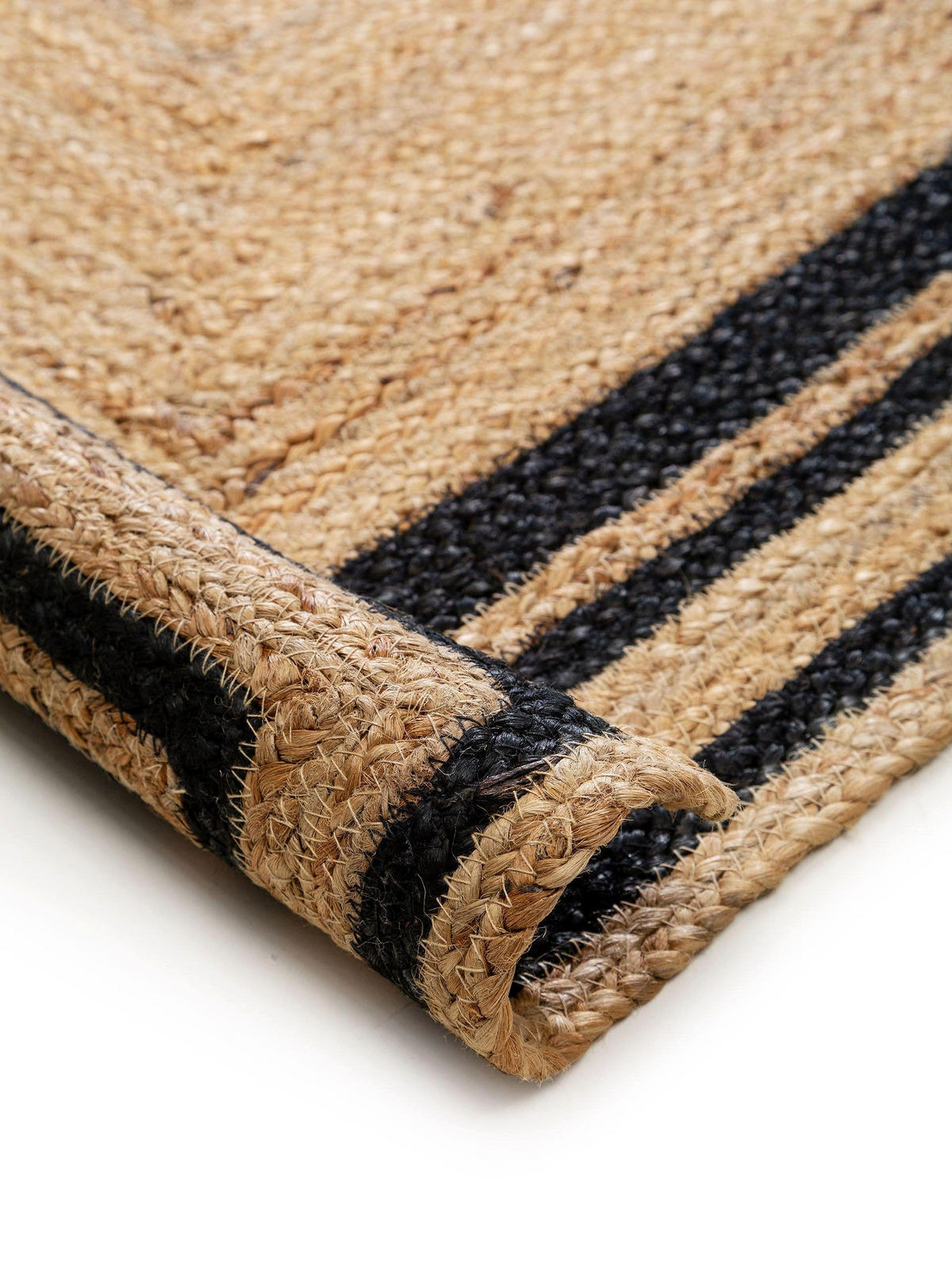 JUTELÄUFER Jutta Schwarz 70x200 cm - Schwarz, Textil (70/200cm) - benuta Pure