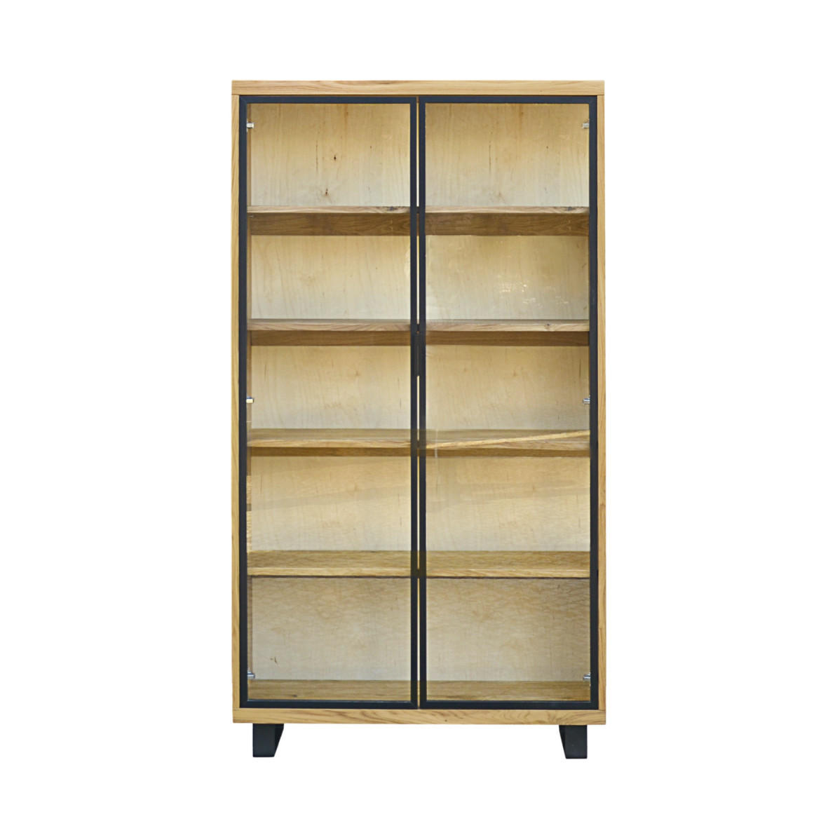 VITRINE aus Eichenholz mit Regalen DELIO III - Eichefarben, Holz (100/200/40cm) - Rawood Furniture