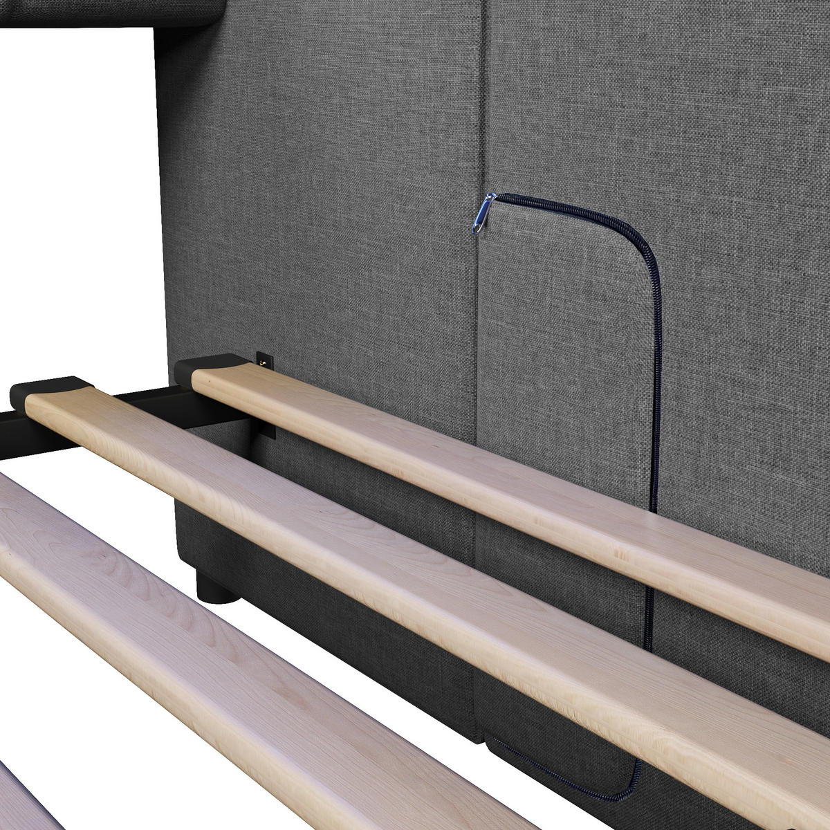 TAGESBETT 90/200 cm DE-04967, mit Ausziehbett, LED und 2 Schubladen in Grau - Grau, Holzwerkstoff/Metall (90/200cm) - ComfortXL