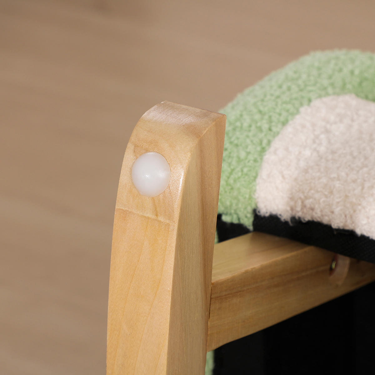 KINDERSOFA, Grün, Lammfellimitat - Grün, Holz (45/44/50cm) - HOMCOM