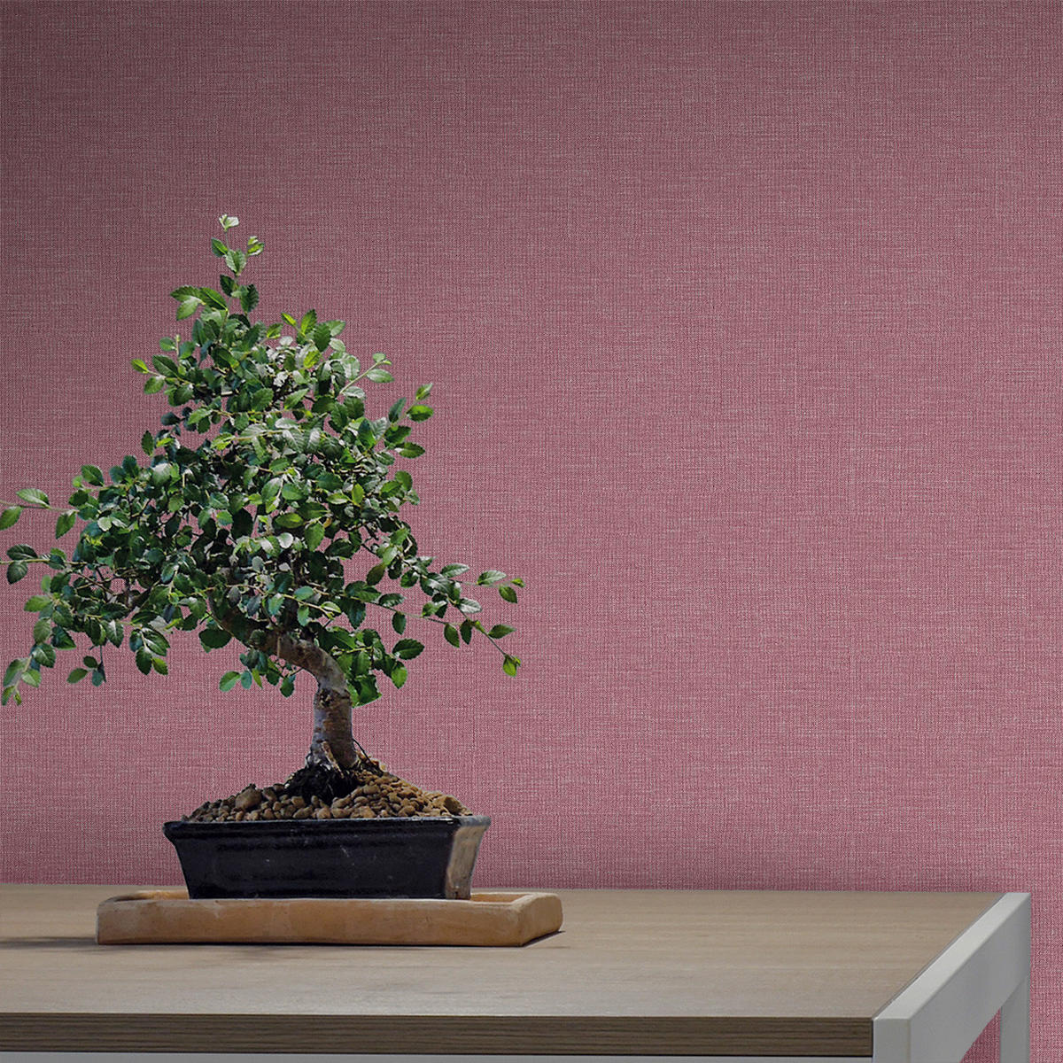 TAPETE Leinen-Optik 53 cm x 10 m - Rot, Papier (53/1000cm) - Sanders & Sanders