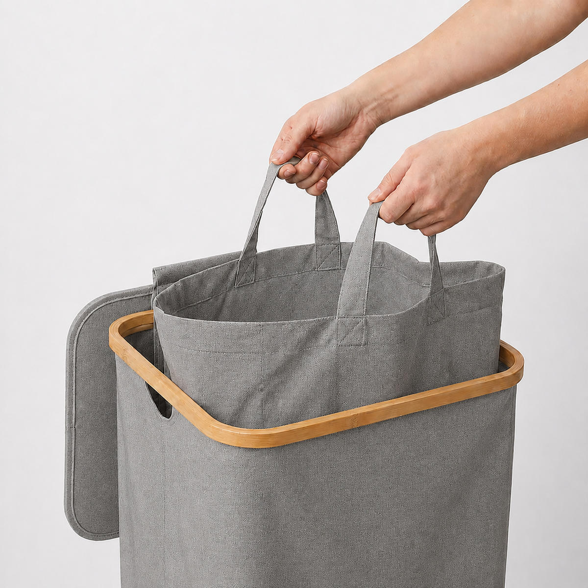 COLECTOR Gri pentru sticle returnabile 100 L - gri, carton ondulat/material textil (40/75/33cm) - Relaxdays