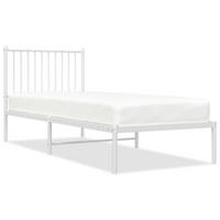 BETTGESTELL Mit Kopfteil Metall Weiss 80/200 Cm - Weiß, Metall (180/200cm) - vidaXL