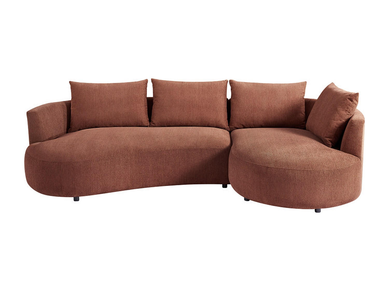 SOFA ohne Schlafmöglichkeit - 5 Personen - Samt - Terracotta - - Terracotta, Textil (285/87/158cm) - Vente-Unique
