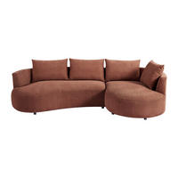 SOFA ohne Schlafmöglichkeit - 5 Personen - Samt - Terracotta - - Terracotta, Textil (285/87/158cm) - Vente-Unique