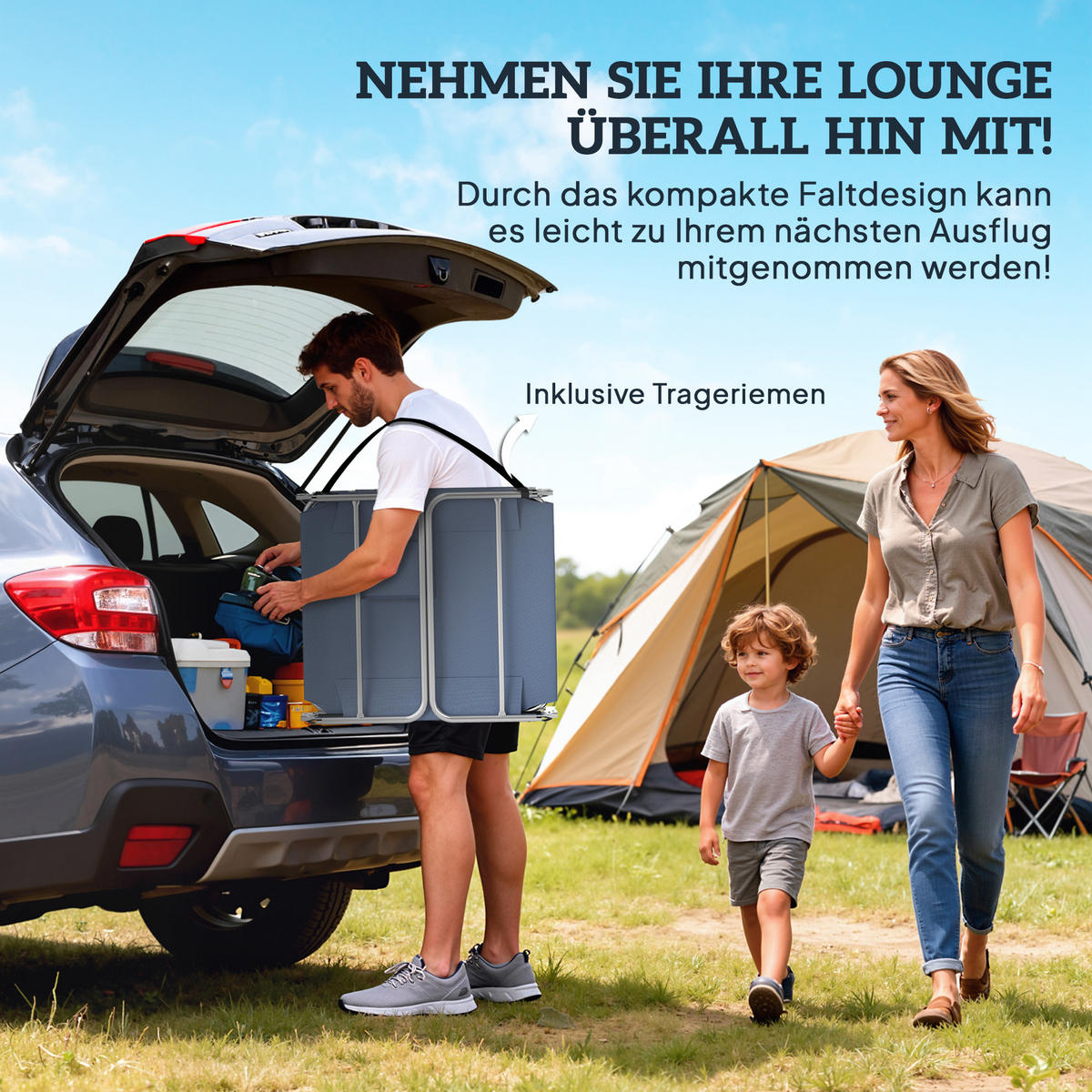 SONNENLIEGE klappbar, Seitentasche, Grau - Grau, Kunststoff (55/29/185cm) - Outsunny