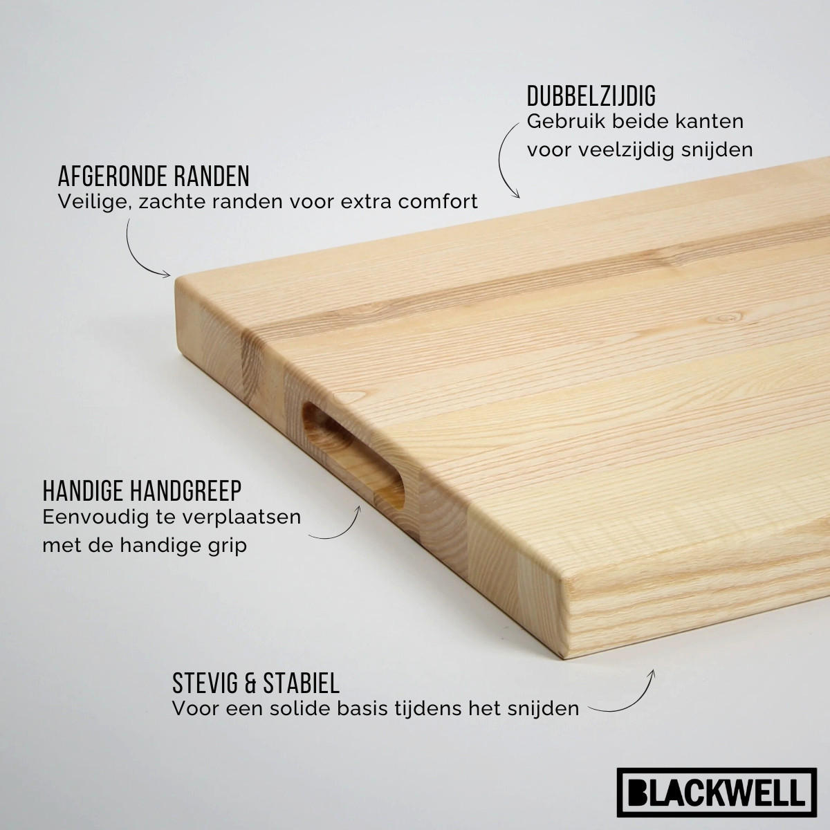 SCHNEIDEBRETT Holz - Mit Griff - Eschenholz - 60 x 40 x 4 cm - Braun, Holz (40/60cm) - Blackwell