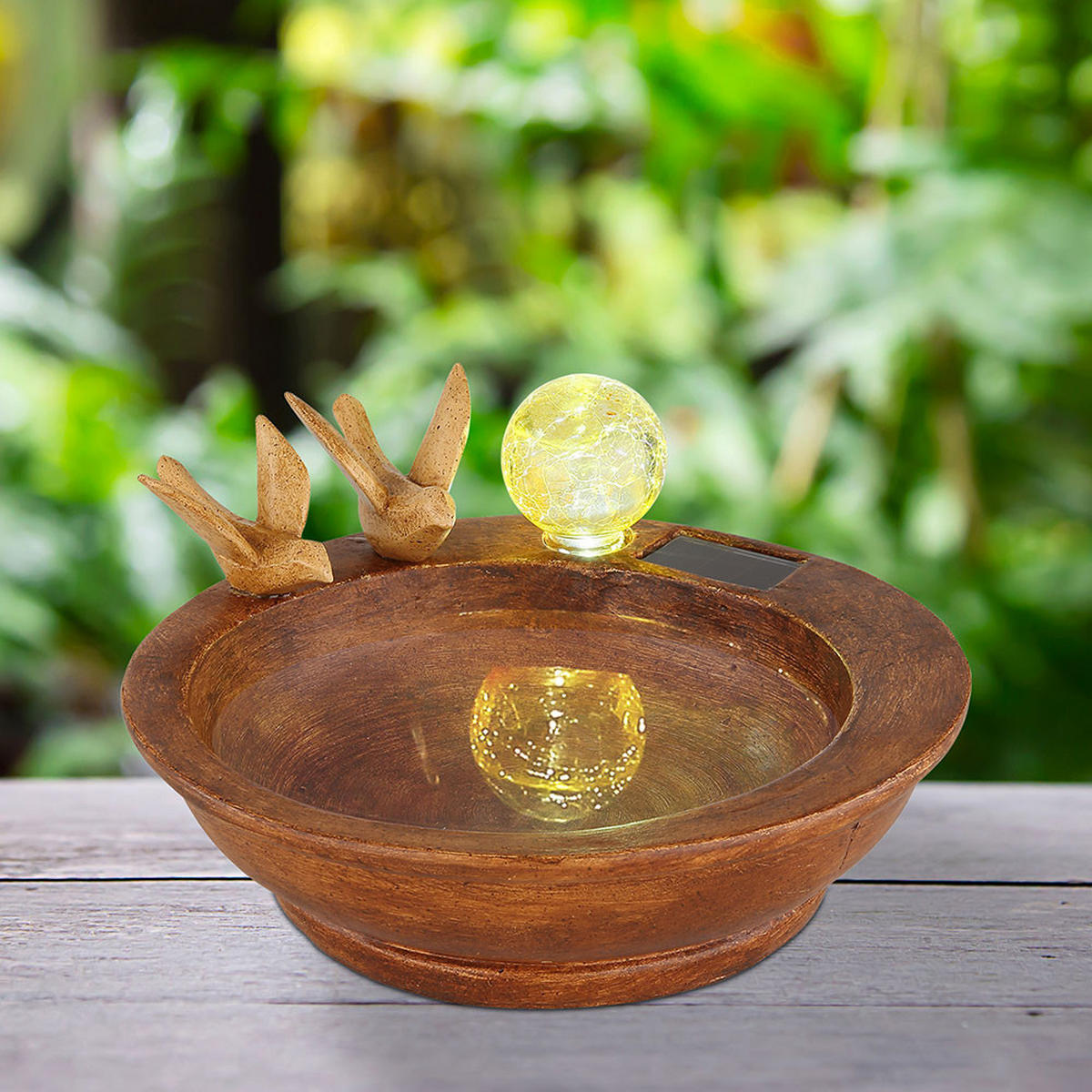 LED AUSSENLEUCHTE Solarleuchte Braun - Braun, Kunststoff (26/23/12.3cm) - Globo Lighting