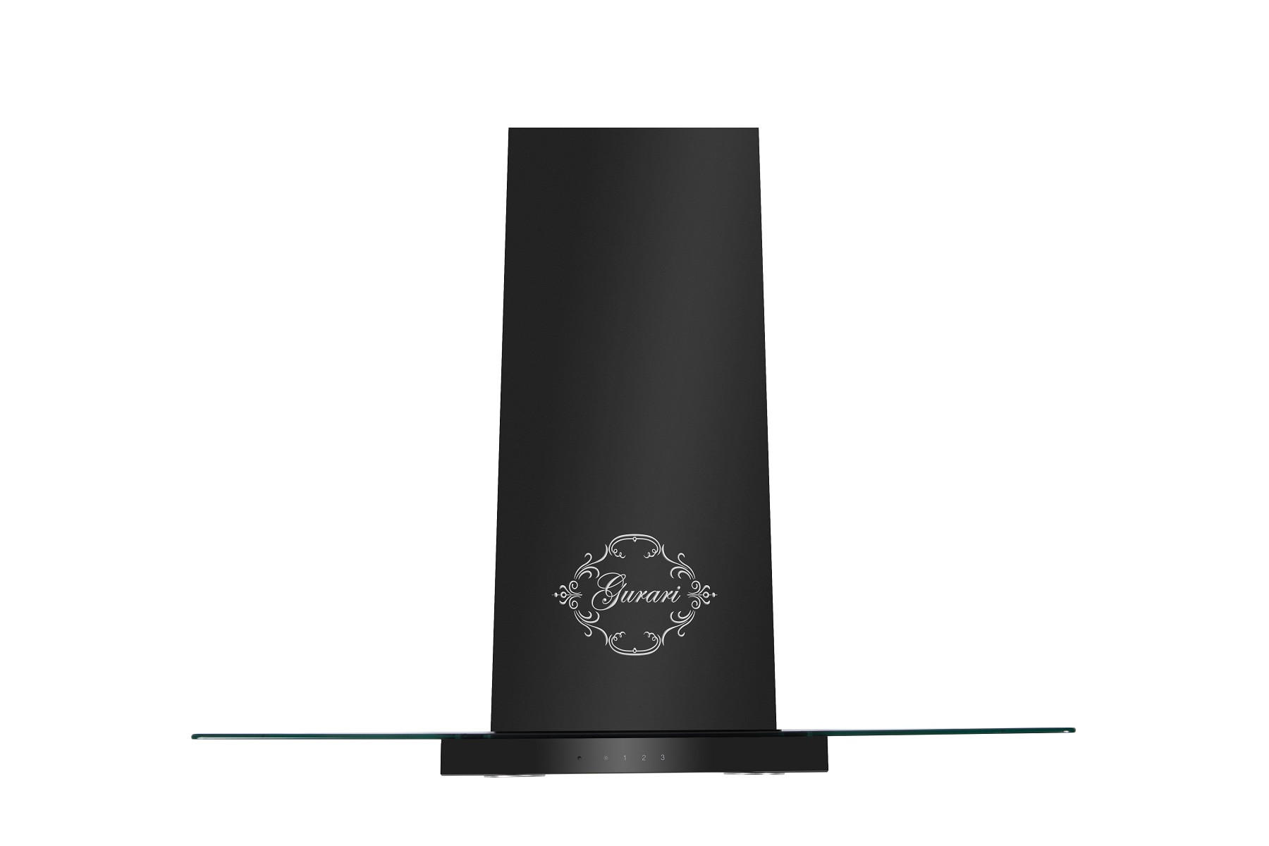 DUNSTABZUGSHAUBE GCH T 466 90 BL PRIME + Umluftset, 90 cm Schwarz - Schwarz, Glas/Metall (90/78/43cm) - Gurari