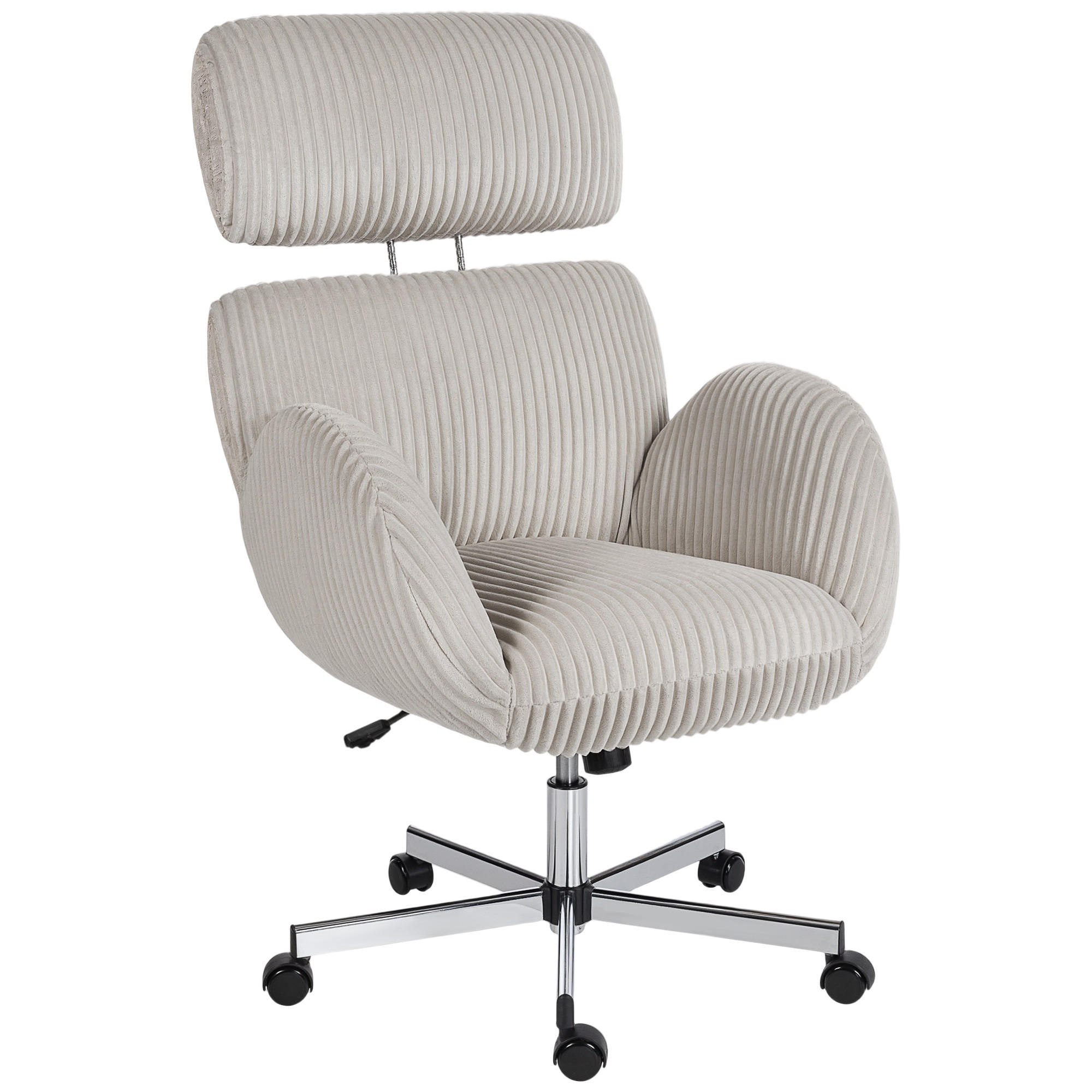 DREHSTUHL DE-11865 mit Samtbezug & hoher Rückenlehne Grau - Grau, Metall (70/112/74cm) - ComfortXL