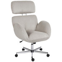 DREHSTUHL DE-11865 mit Samtbezug & hoher Rückenlehne Grau - Grau, Metall (70/112/74cm) - ComfortXL