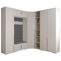 GARDEROBEN-SET 236,7/231,7/47 - Goldfarben/Weiß, Holz/Kunststoff (181.7/236.7/47cm) - Abiks Möbel