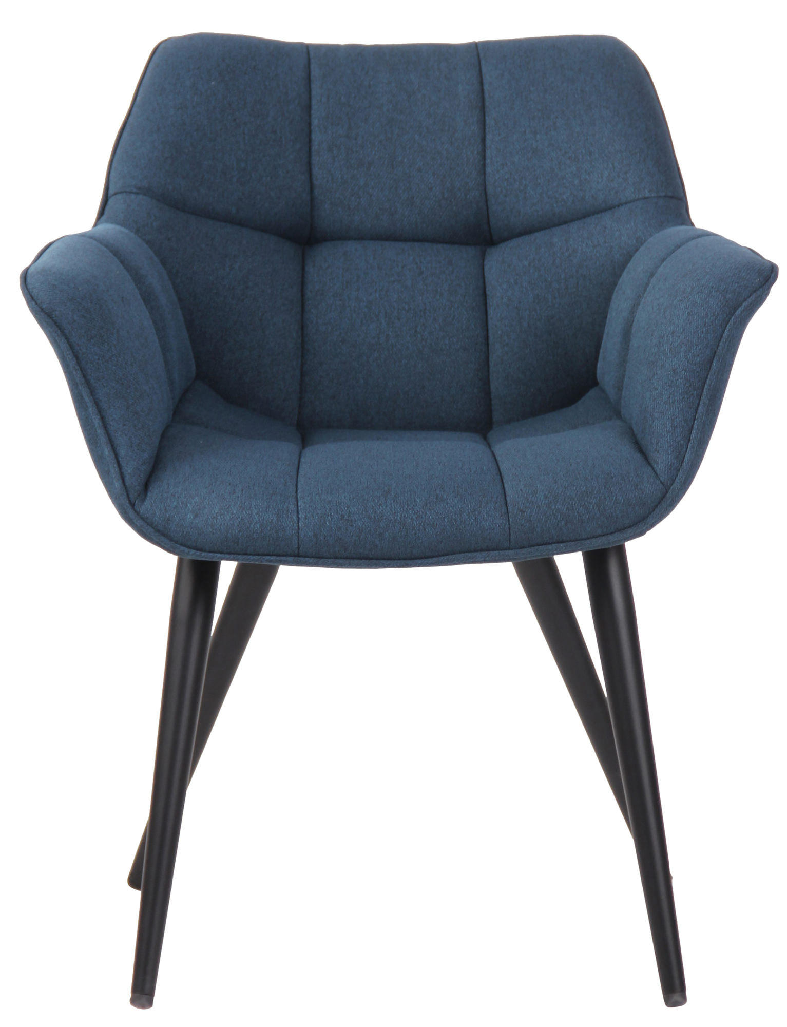 ESSZIMMERSTUHL Rosini Stoff, Gestell Metall matt Schwarz Blau - Blau/Schwarz, Textil/Metall (64/84/60cm) - TPFLiving