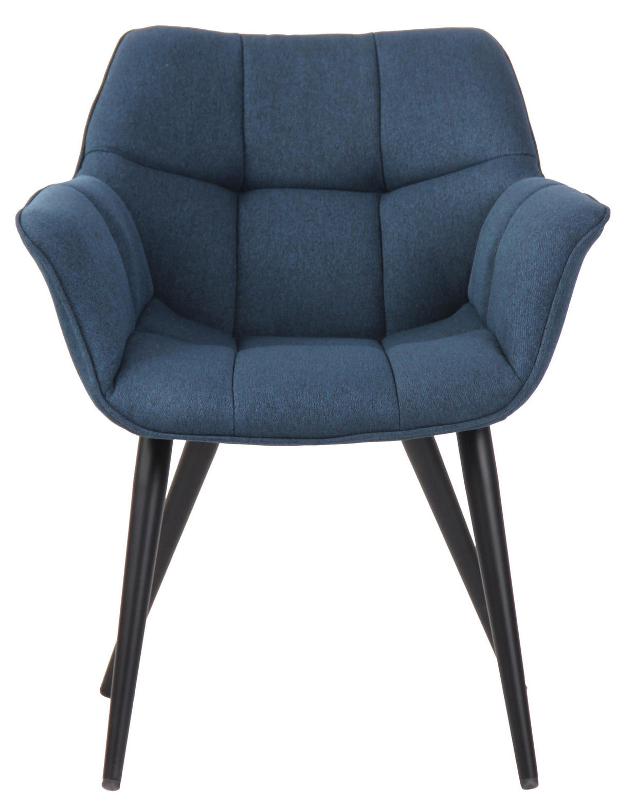 ESSZIMMERSTUHL Rosini Stoff, Gestell Metall matt Schwarz Blau - Blau/Schwarz, Textil/Metall (64/84/60cm) - TPFLiving