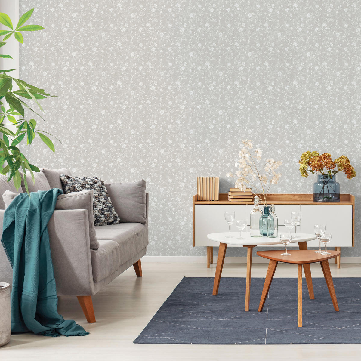 TAPETE Blumen 53 cm x 10 m - Beige, Papier (53/0.1cm) - Sanders & Sanders