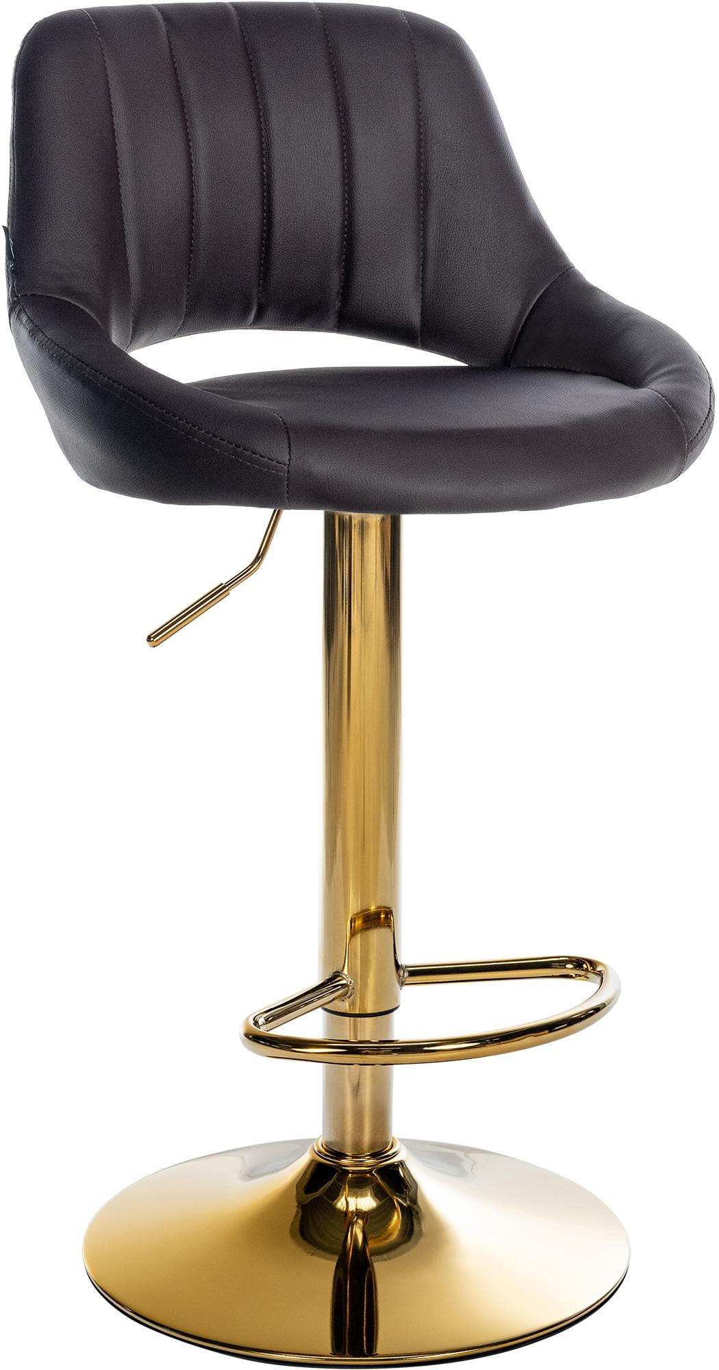 BARHOCKER Lederlook Braun - Goldfarben/Braun, Textil/Metall (47/85/48cm) - CLP