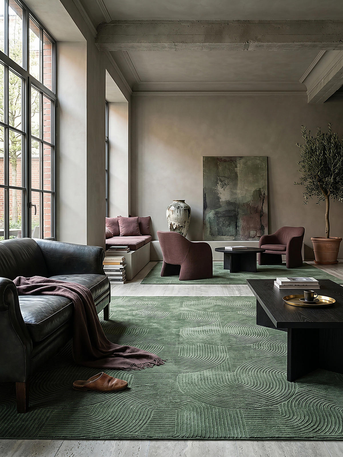 KURZFLORTEPPICH Antirutsch Geometrisch DALAR Polypropylen Waldgrün 300 x 400 cm - Grün, Textil (300/400cm) - KADIMA DESIGN