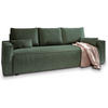 BETTSOFA MENI Grün Kordstoff mit Schlaffunktion - Grün, Textil (232/83/87cm) - MASSENO