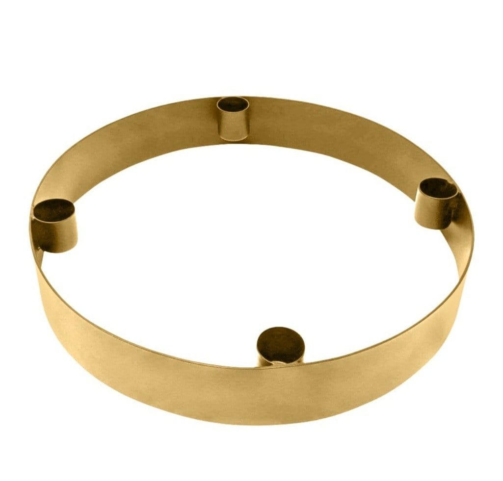 LaLe Living ADVENTSKRANZ Ring-Kerzenständer Onyx aus Eisen in Gold Ø25/4 cm jetzt nur online ➤