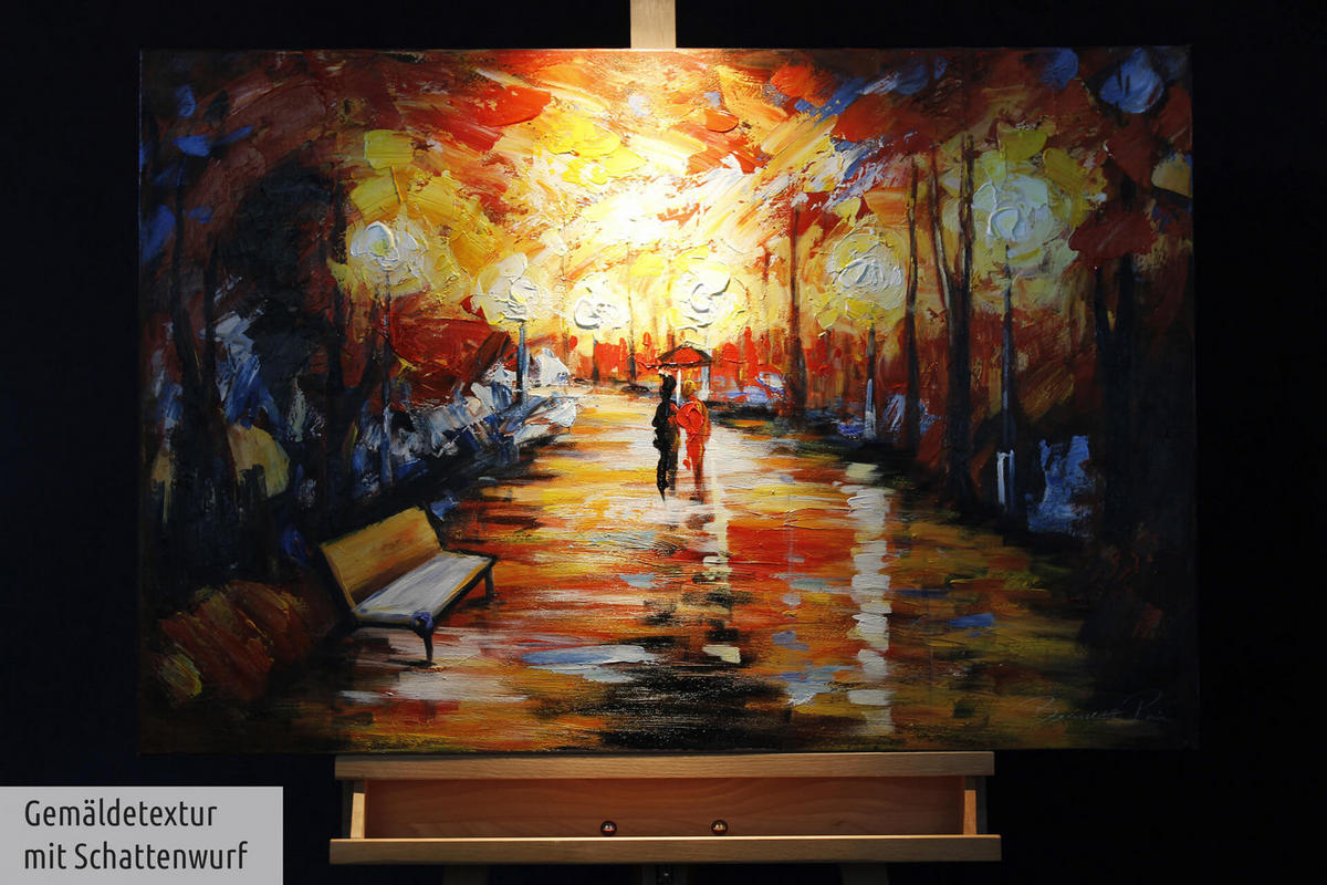 ACRYLBILD HANDGEMALT 90/60 cm - Rot, Holz/Textil (90/60cm) - KUNSTLOFT