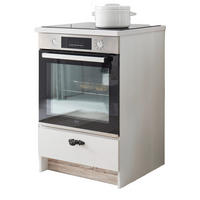 HERDUMBAUSCHRANK weiß Pinie Landhaus, Küche Unterschrank 60 cm, Soft-Close - Weiß, Holzwerkstoff (62/92/60cm) - Furn.Design