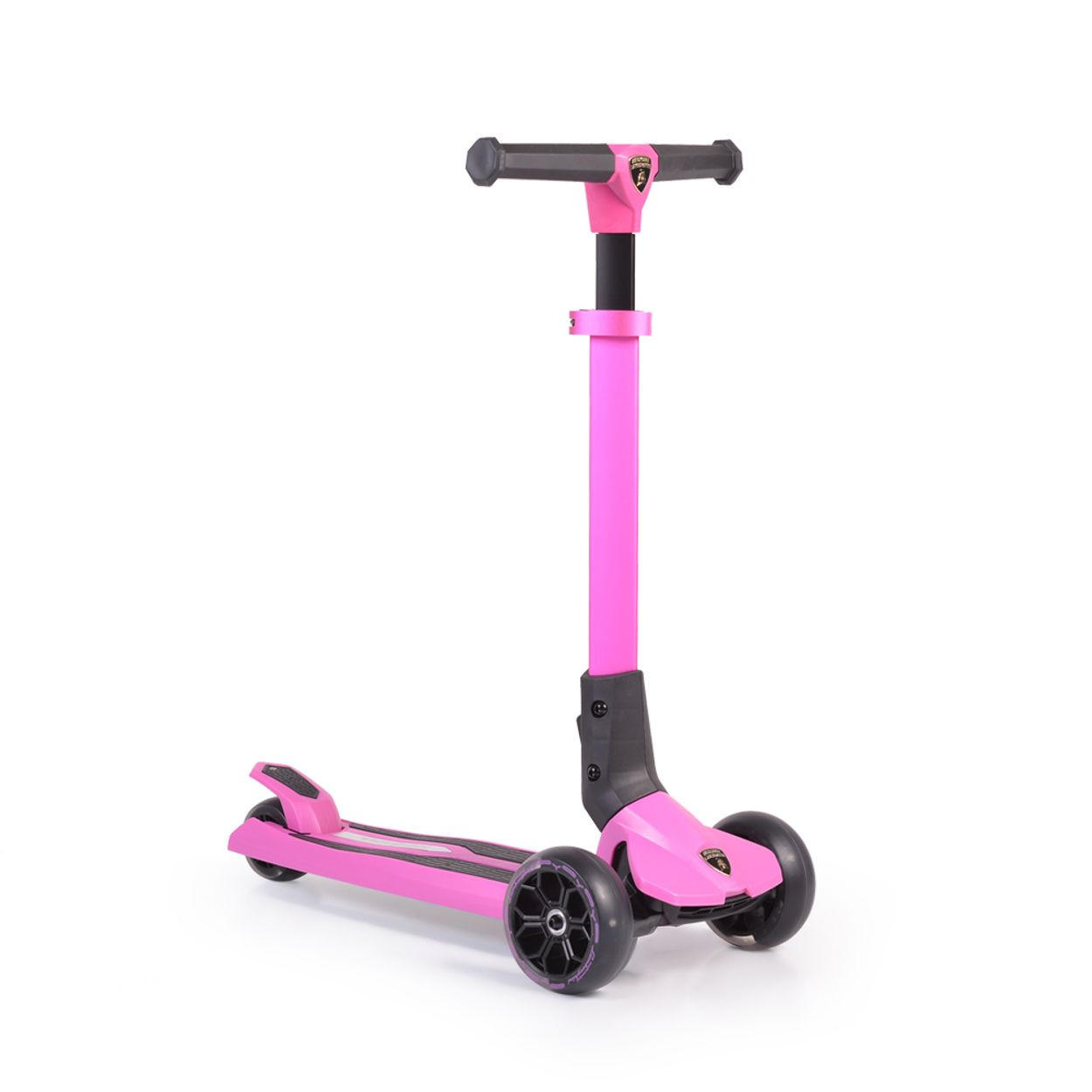 KINDERROLLER Lamborghini pink klappbar PU-Räder ABEC-7 LED-Räder Bremse - Rosa, Metall (59/30/82cm)