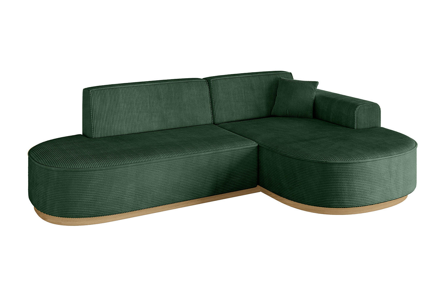 ECKSOFA Ottomane Rechts MARI-L1-v2 - 243x171x83 cm Grün Cord - Grün, Holzwerkstoff/Textil (171/243cm) - ALTDECOR