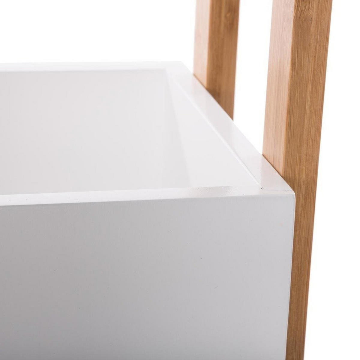BADEZIMMERWAGEN Bambusschrank - 3 Ebenen Bamboo 40/20/80 cm - Weiß, Naturmaterialien (20/80/40cm) - 5five Simply Smart