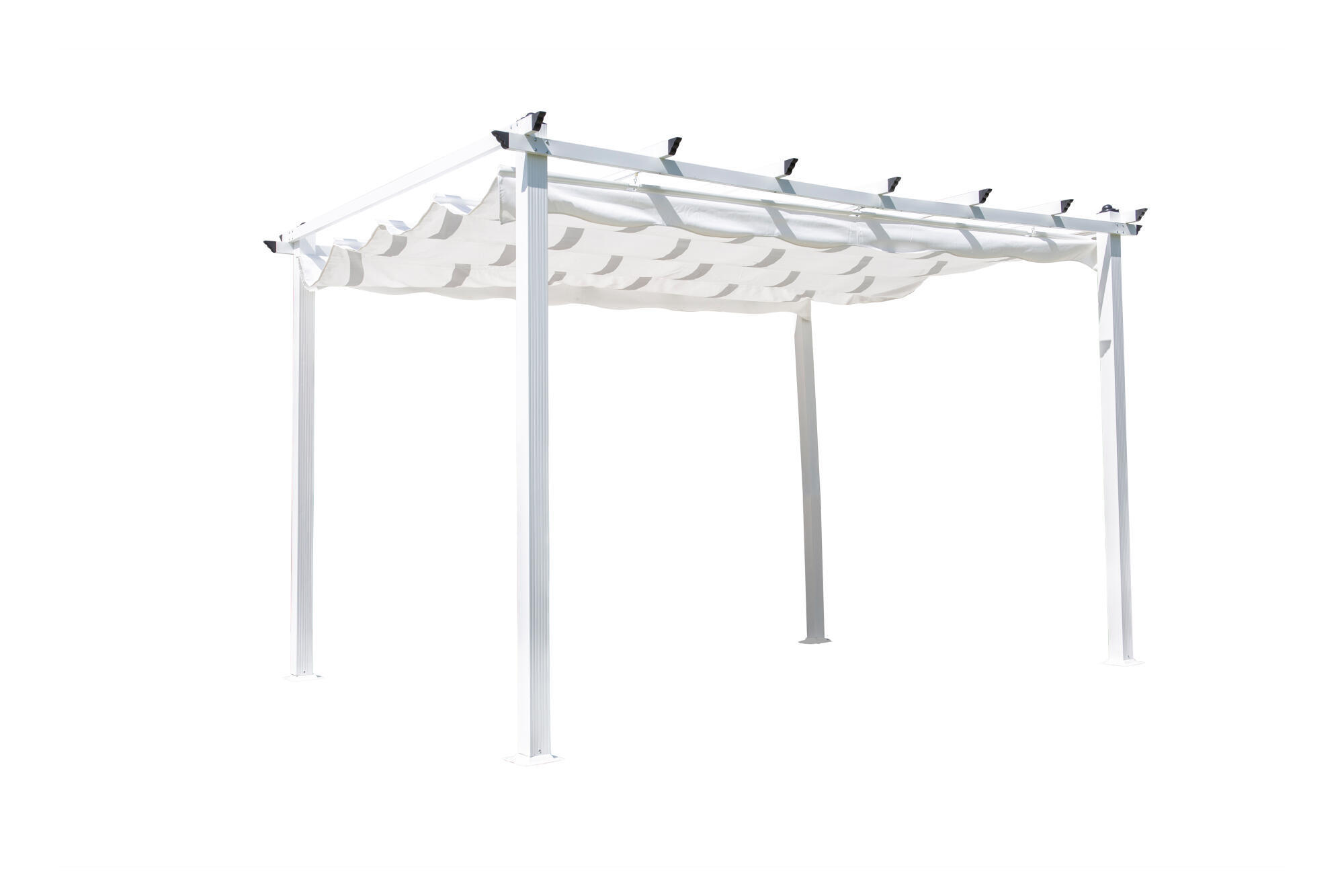 PERGOLA LAZIO Weiß 395x345x250 cm - Weiß, Metall (395/250/345cm) - FURNLUX
