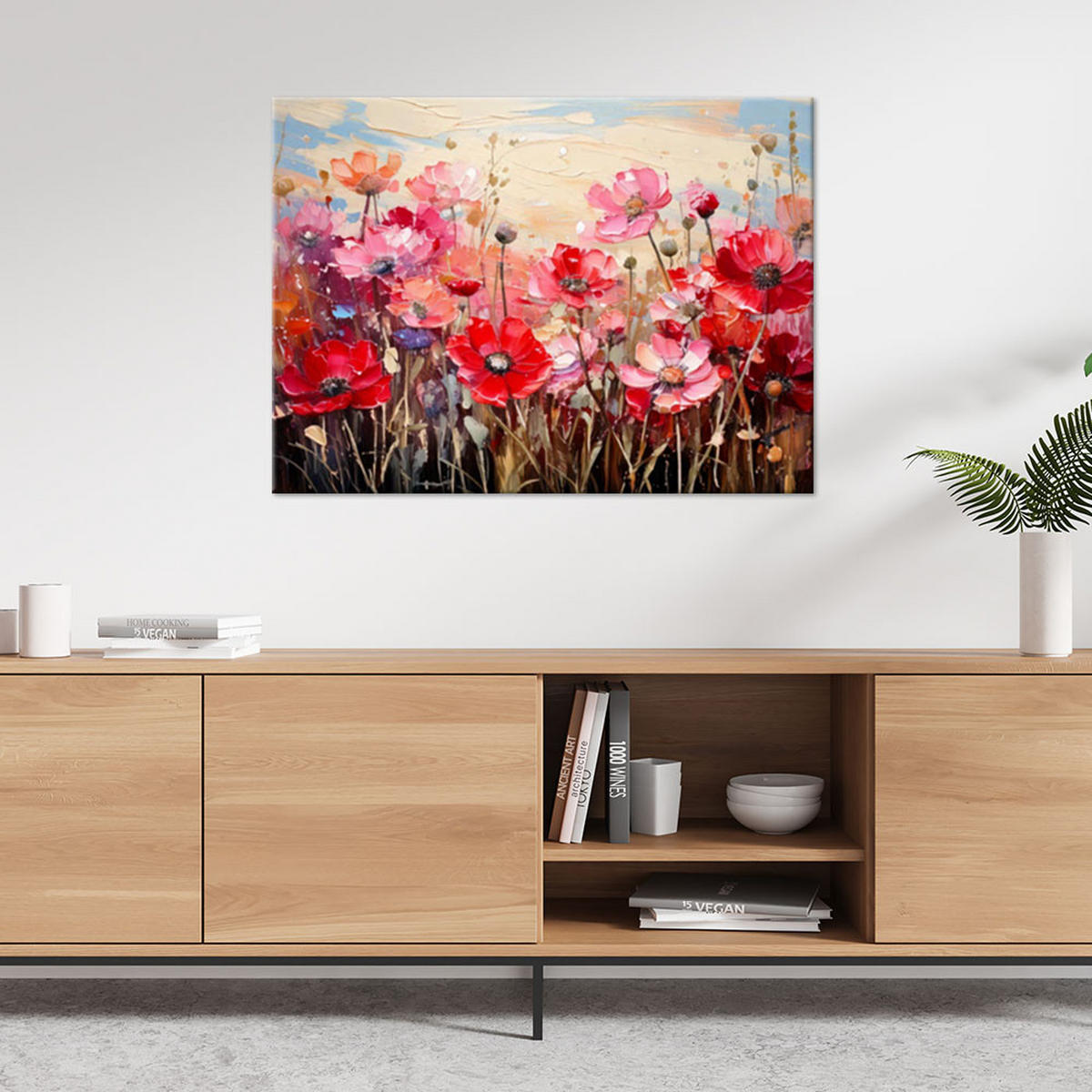 LEINWANDBILD Blumen 120x80cm - Rosa, Textil (120/80cm) - Feeby