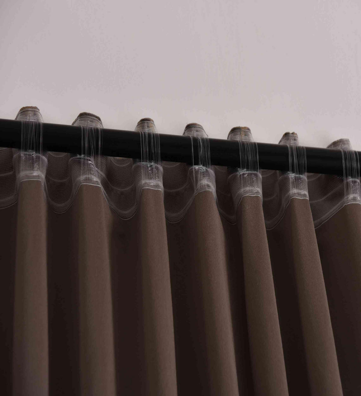 VORHANG SAMT MILANO STAR HxB 245x140 cm Taupe Gold - Taupe, Textil (140/245cm) - Gardinenbox