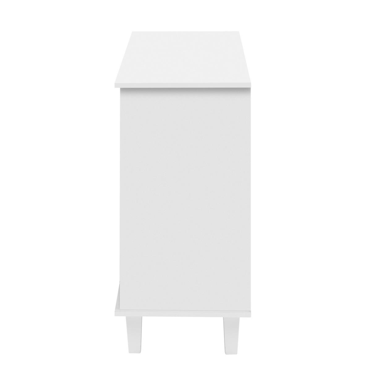 SIDEBOARD 140/40/83 cm Weiß aus MDF mit Spiegeltüren - Weiß, Holzwerkstoff (40/83/140cm) - OKMYHOME
