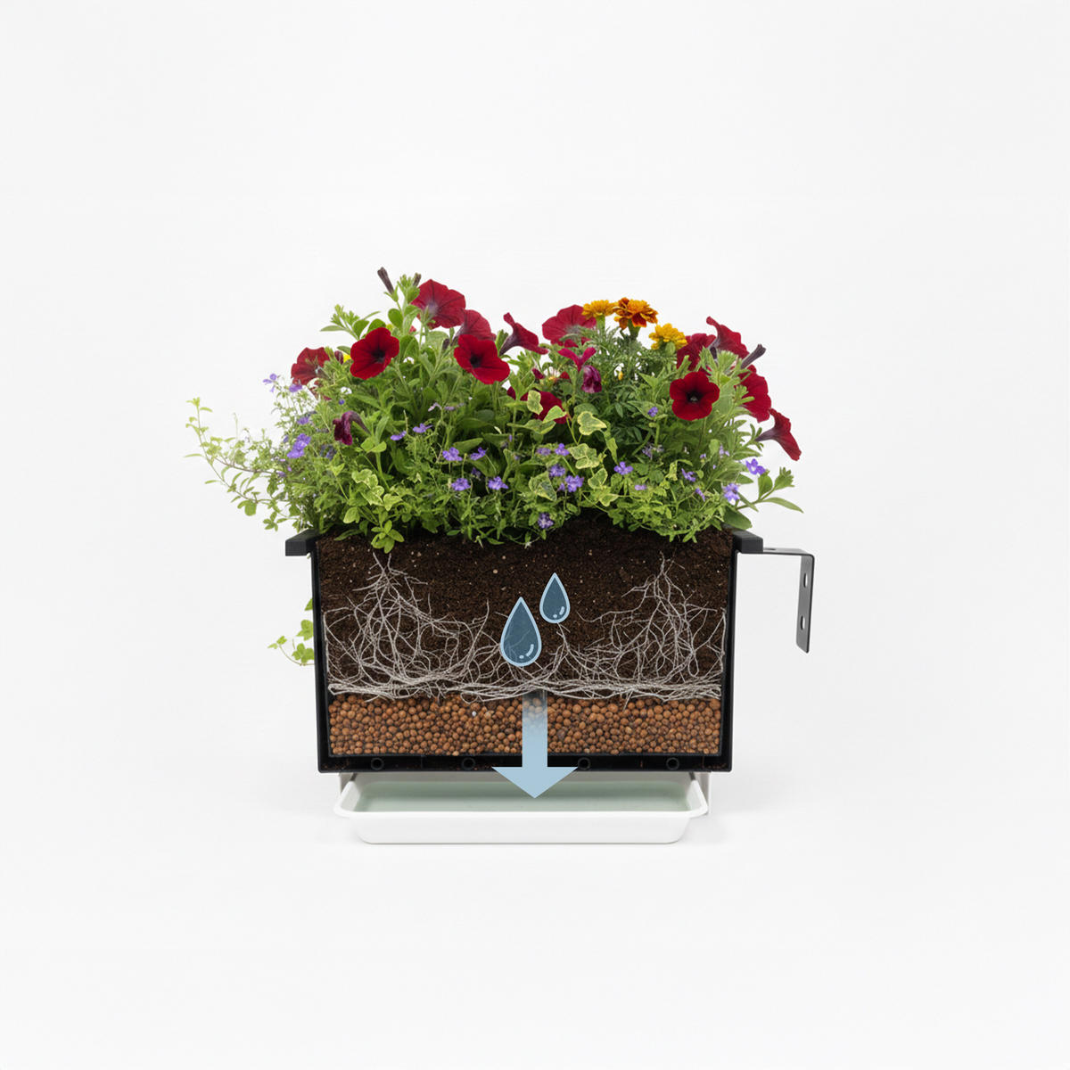 2XBALKONKASTEN - Anthrazit, Kunststoff/Metall (50/17/19cm) - Relaxdays