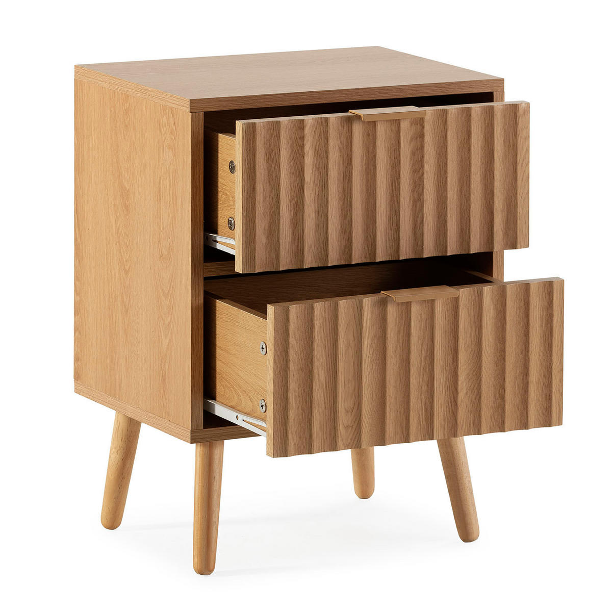 NACHTTISCH Lluvia 2 Schubladen Eichenfarbe - Eichefarben, Holz/Holzwerkstoff (40/55/30cm) - VS Venta-stock