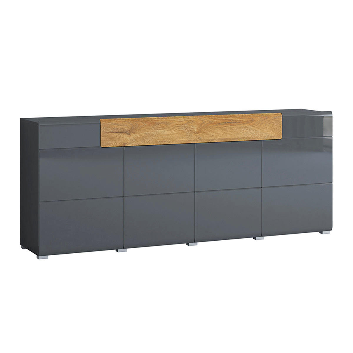 SIDEBOARD Jules Grau und Holz - Grau, Holzwerkstoff (208/82/39cm) - Petits-meubles