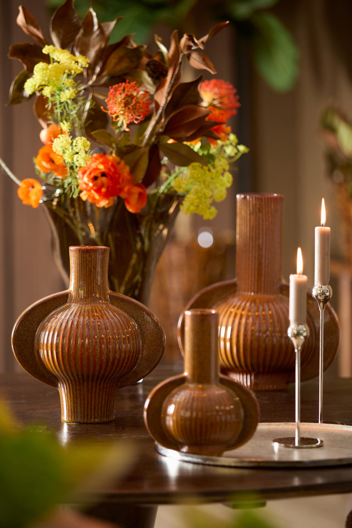 VASE Melnik Braun Ø27,5/31 cm - Braun, Keramik (31cm) - Light & Living