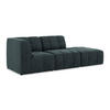 ECKSOFA Rechts Samt Stoff Blau - Petrol/Schwarz, Holzwerkstoff/Kunststoff (240/90cm) - Makamii