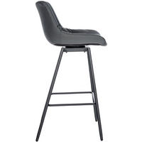 BARHOCKER Welton Schwenkbar Kunstleder grau - Schwarz/Grau, Kunststoff/Metall (49/105/56cm) - TPFLiving