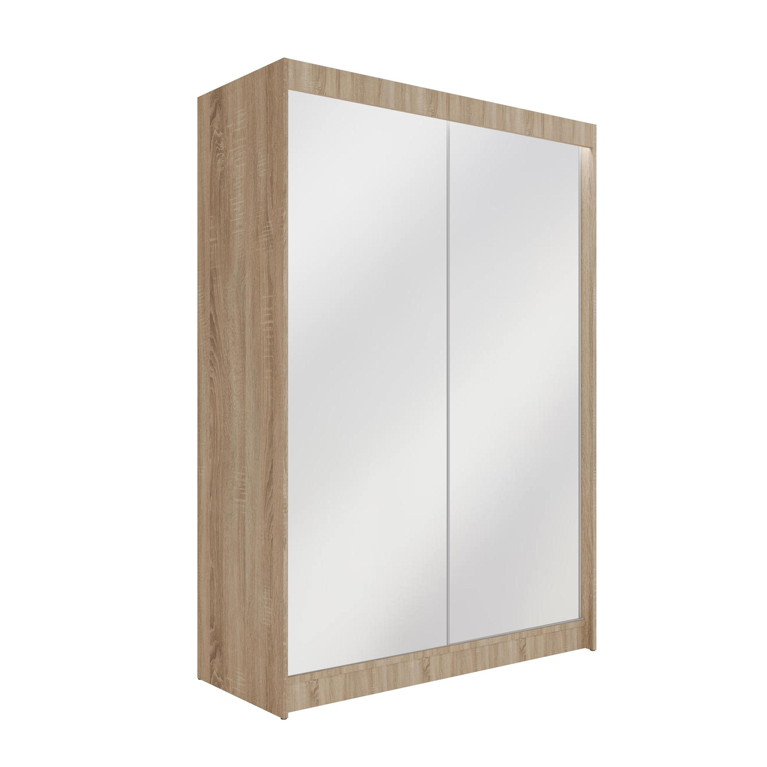 ALTDECOR ŠATNÍ SKŘÍŇ AMOHA s LED osvětlením – 150 cm – Sonoma dub