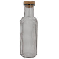 KARAFFE mit Kork – Raya – Grau – 1 Liter - Grau, Glas (1L) - Cosy & Trendy