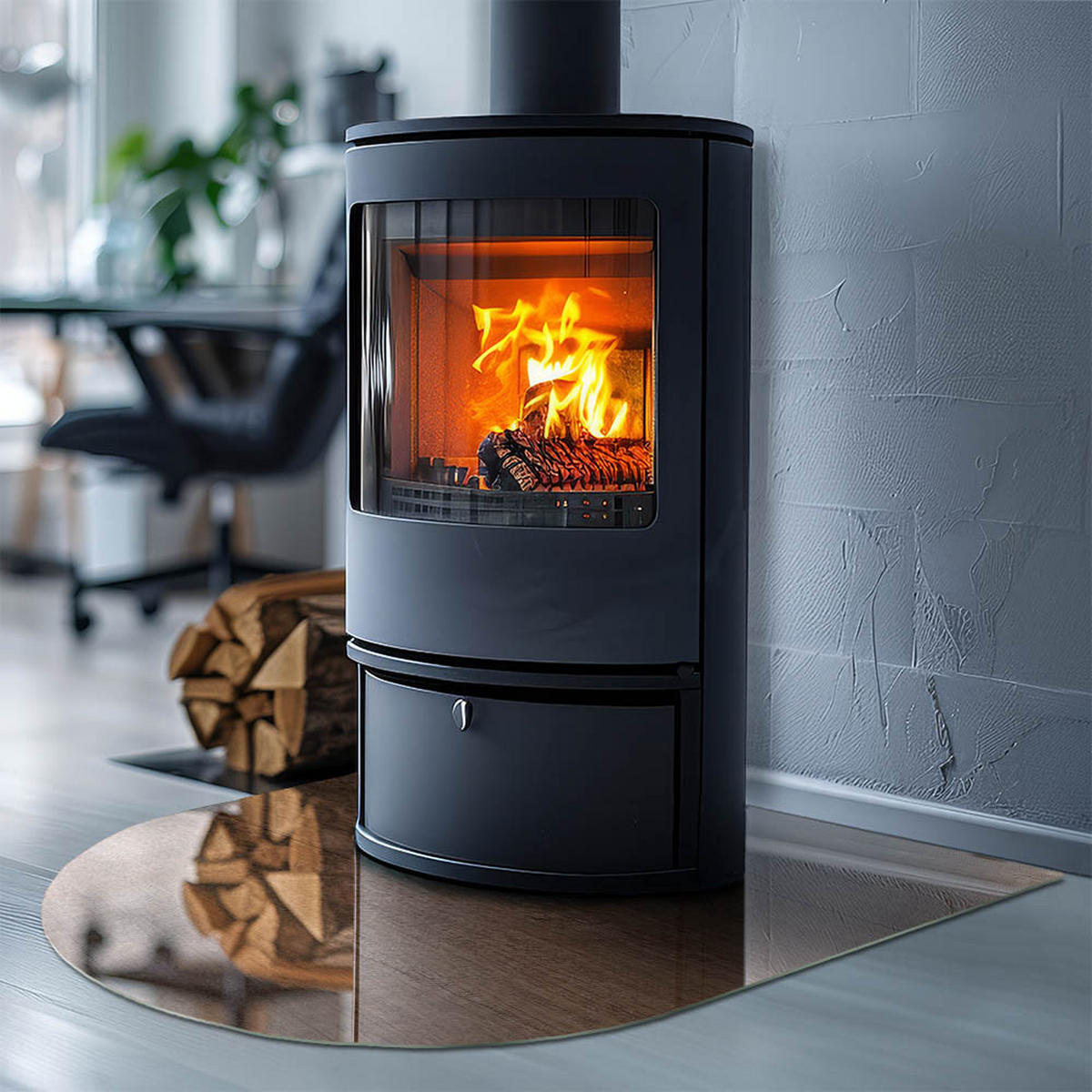 GLASPLATTE für Kamin 80x70 cm Braun - Braun, Glas (80/70/0.4cm) - ArtPrintCave