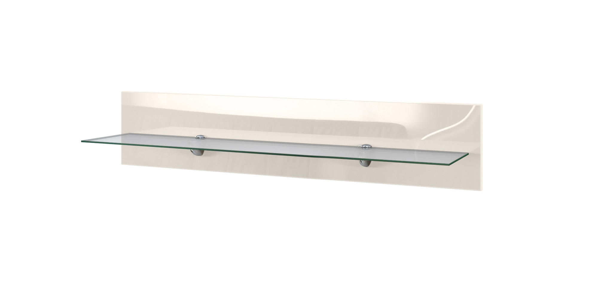 WANDREGAL Bari Creme Hochglanz - Creme, Holzwerkstoff (98/20/19cm) - Vladon