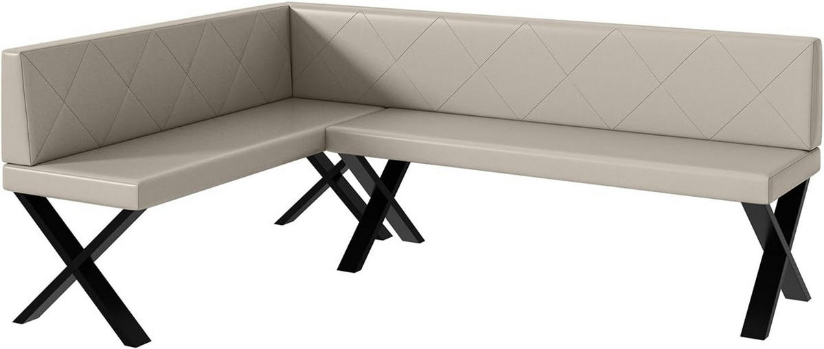 ECKBANK ERIC_X - Beige, Leder (142/196cm) - Meblini