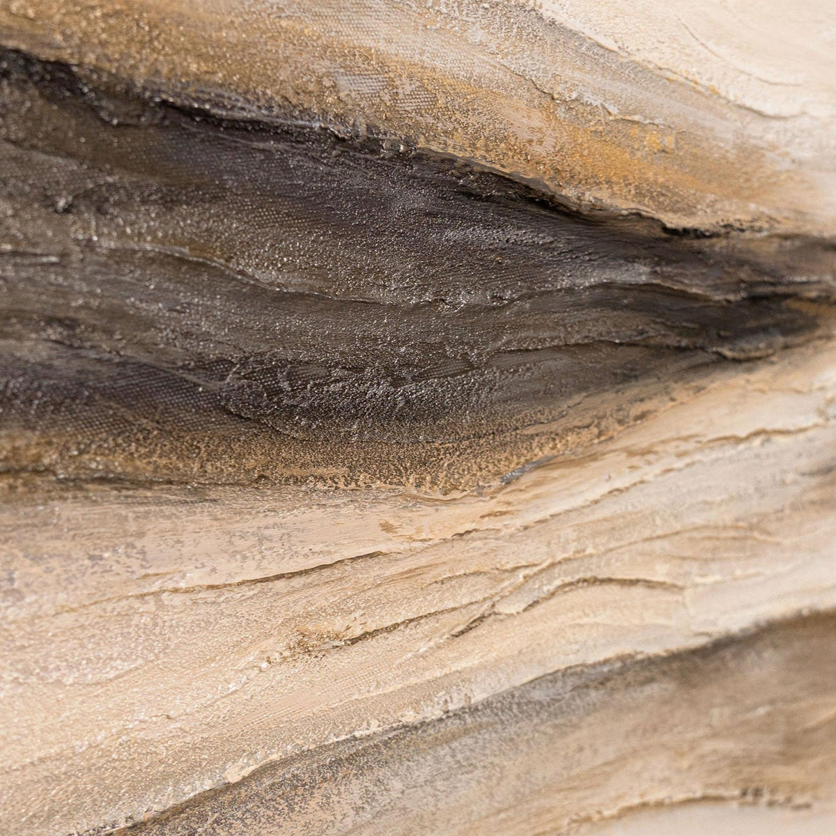 GEMÄLDE Spuren des Windes Schattenfugenrahmen Beige 160x80 cm - Beige, Holz (160/80cm) - YS-art gallery