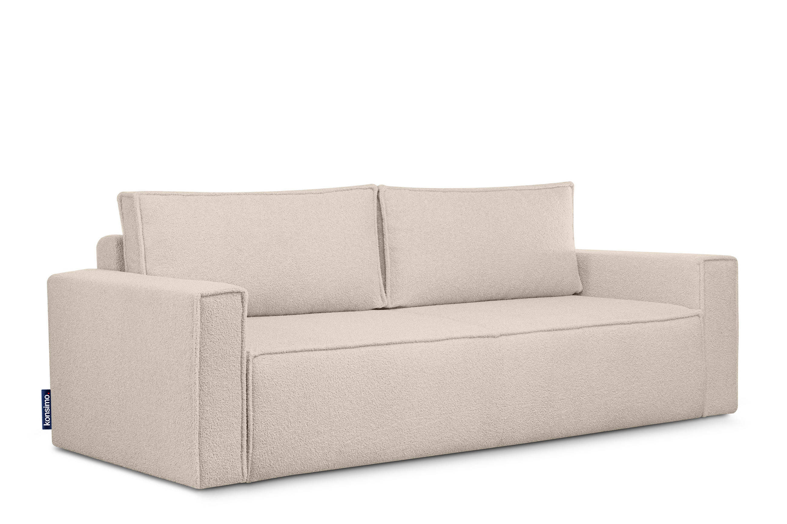 3-SITZER-SOFA NAPI II mit Schlaffunktion, elfenbein - Creme/Weiß, Textil (228/89/101cm) - KONSIMO®
