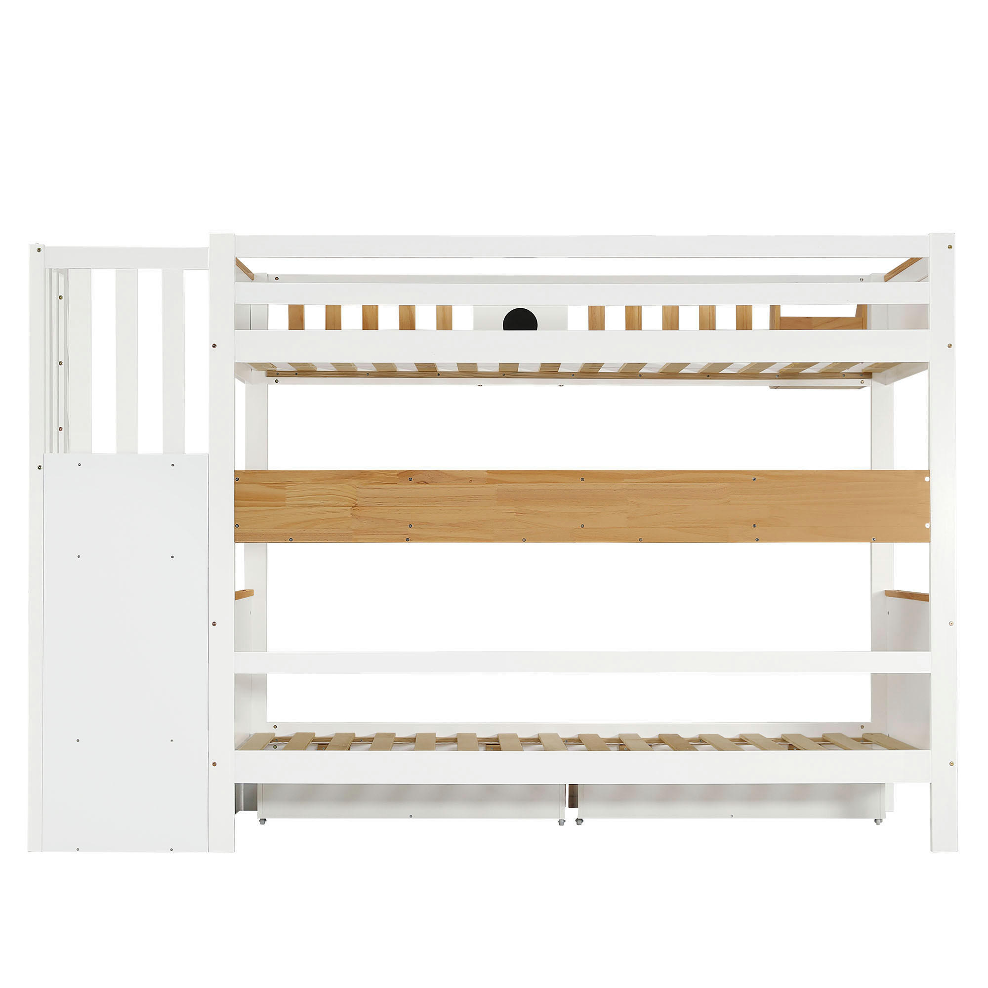 ETAGENBETT 90/200 cm Weiß, Natur - Ahornfarben/Weiß, Holz/Holzwerkstoff - Raumix