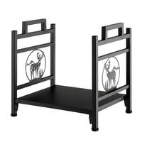 KAMINHOLZSTÄNDER Eisen Schwarz - Schwarz, Metall (33/45/46cm) - COSTWAY