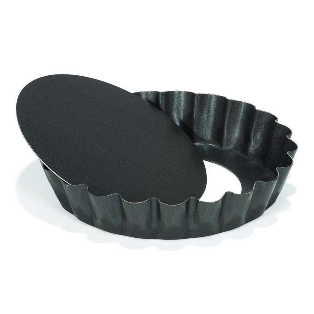MINI-QUICHEFORM mit herausnehmbarem Boden 10cm profiP02943 - Schwarz, Metall (11/3/11cm) - Patisse 