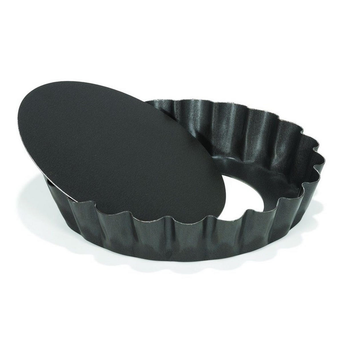 MINI-QUICHEFORM mit herausnehmbarem Boden 10cm profiP02943 - Schwarz, Metall (11/3/11cm) - Patisse 